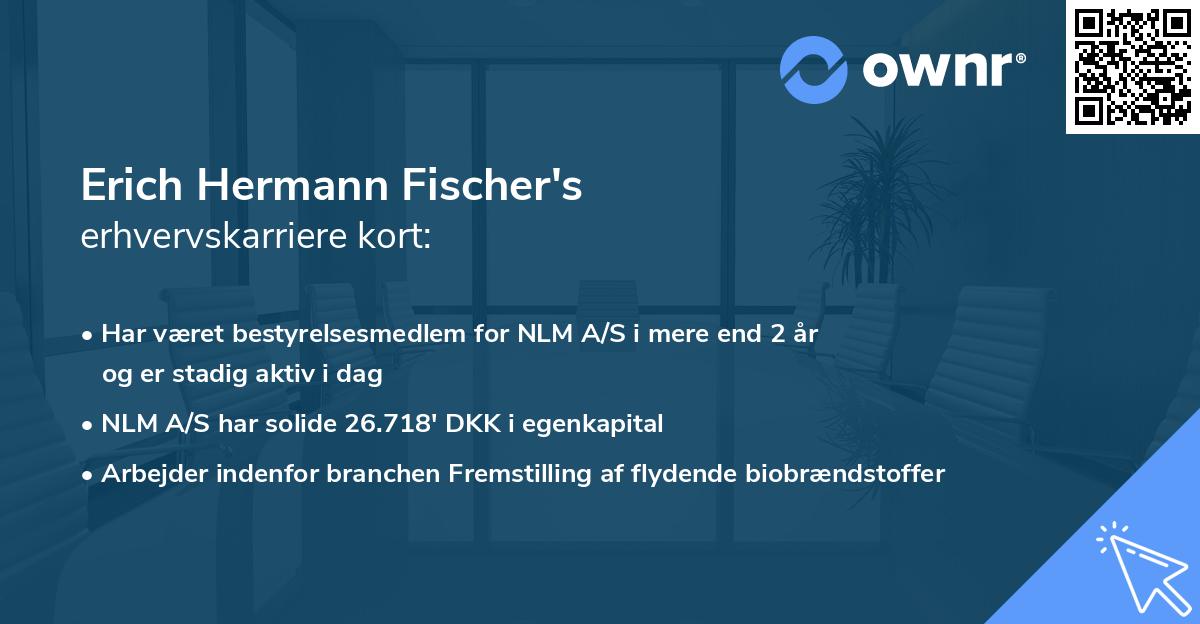 Erich Hermann Fischer's erhvervskarriere kort