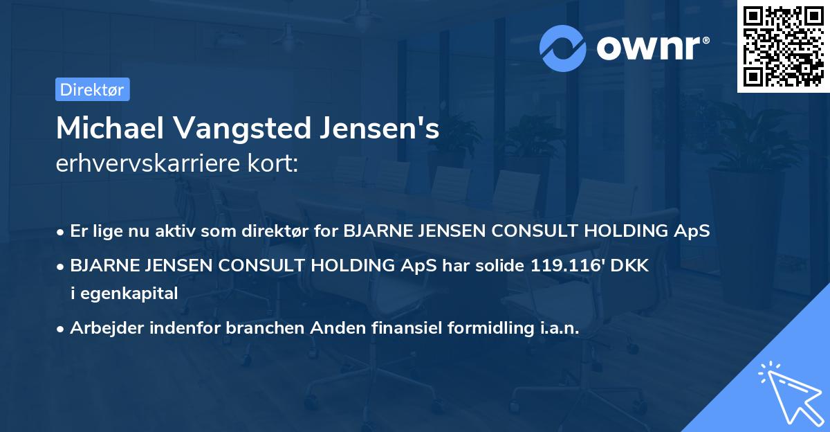Michael Vangsted Jensen's erhvervskarriere kort