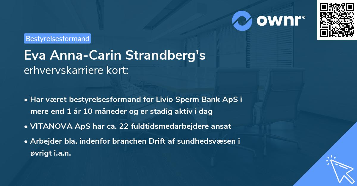 Eva Anna-Carin Strandberg's erhvervskarriere kort