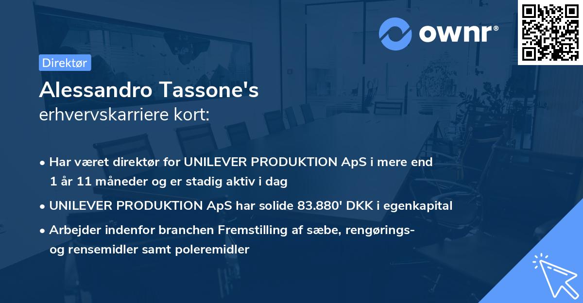 Alessandro Tassone's erhvervskarriere kort
