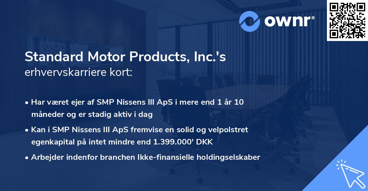 Standard Motor Products, Inc.'s erhvervskarriere kort