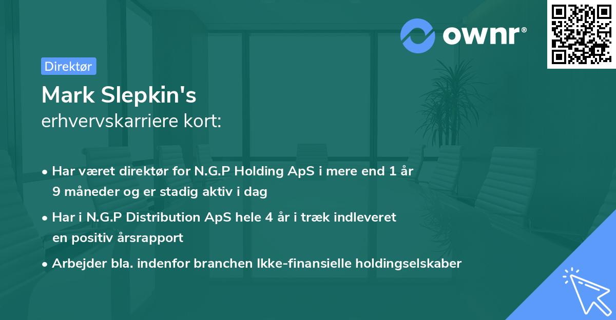 Mark Slepkin's erhvervskarriere kort