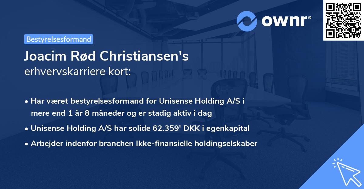 Joacim Rød Christiansen's erhvervskarriere kort