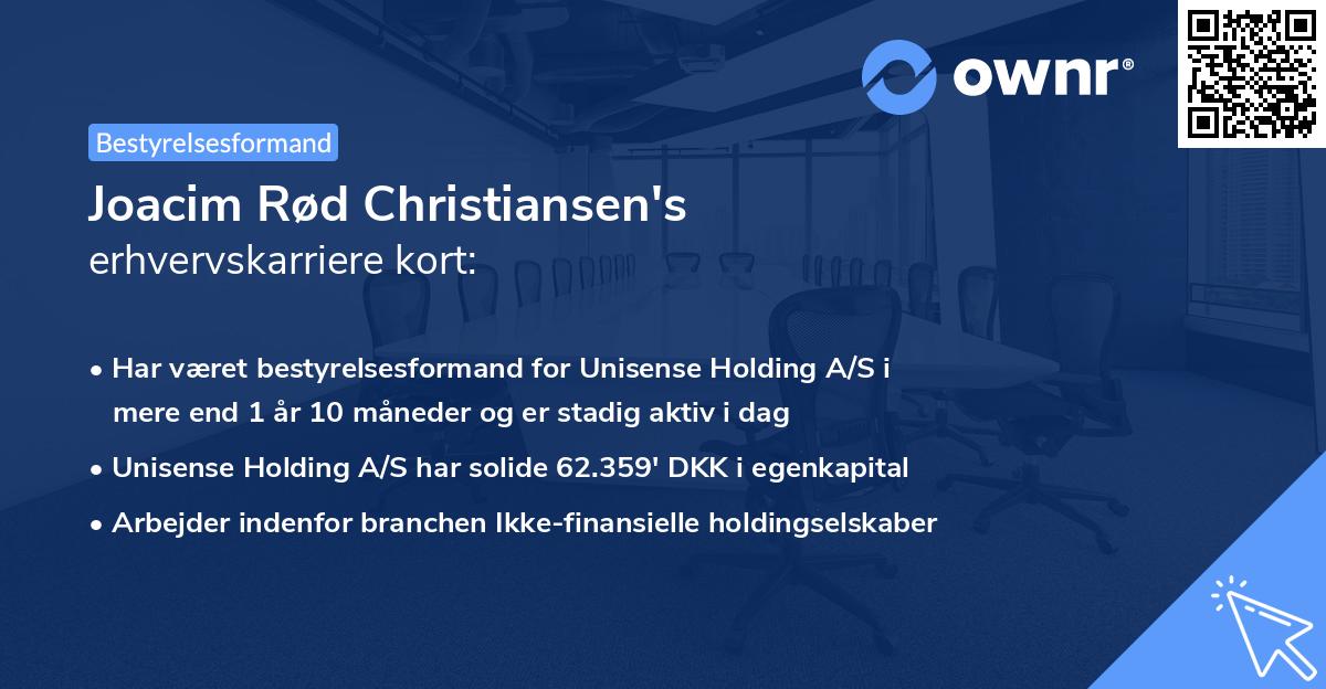 Joacim Rød Christiansen's erhvervskarriere kort