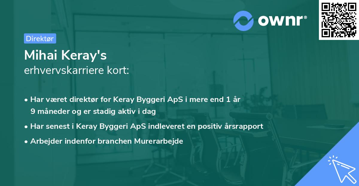 Mihai Keray's erhvervskarriere kort