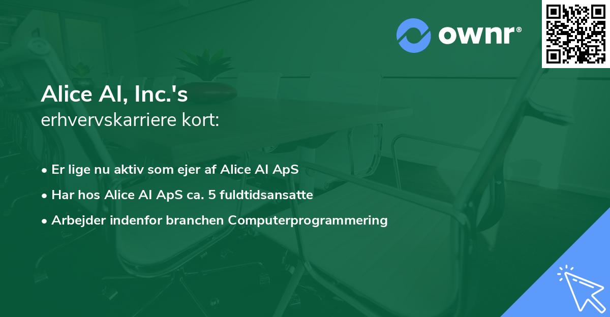 Alice AI, Inc.'s erhvervskarriere kort
