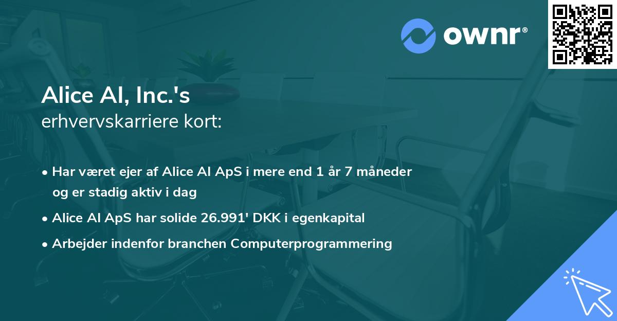 Alice AI, Inc.'s erhvervskarriere kort