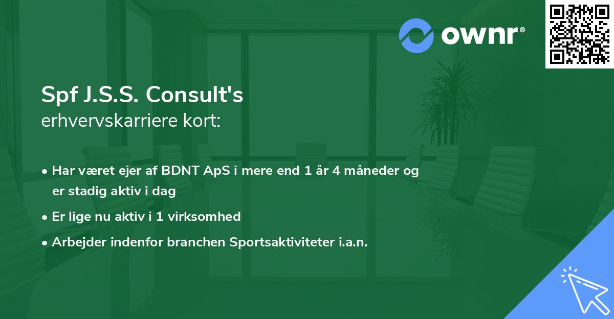 Spf J.S.S. Consult's erhvervskarriere kort
