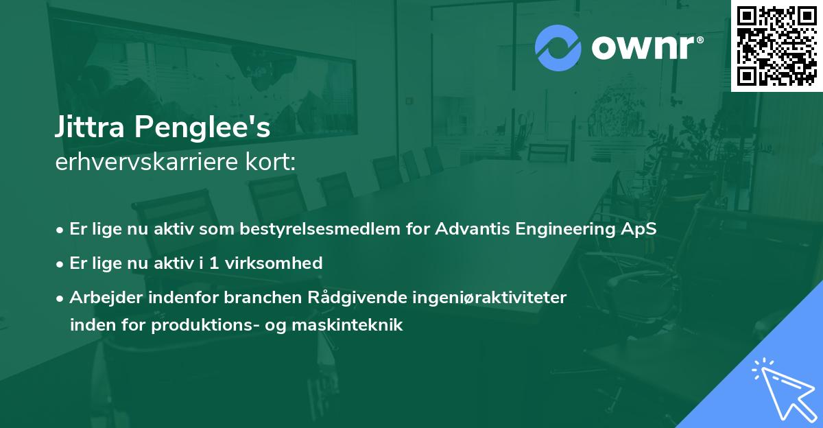 Jittra Penglee's erhvervskarriere kort