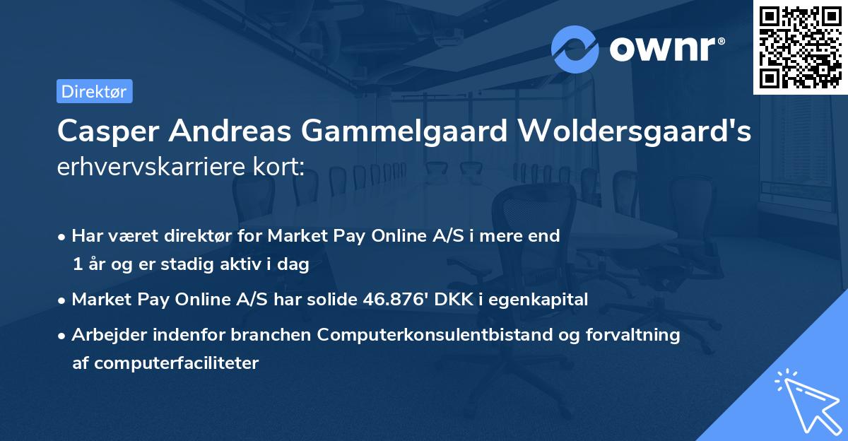 Casper Andreas Gammelgaard Woldersgaard's erhvervskarriere kort