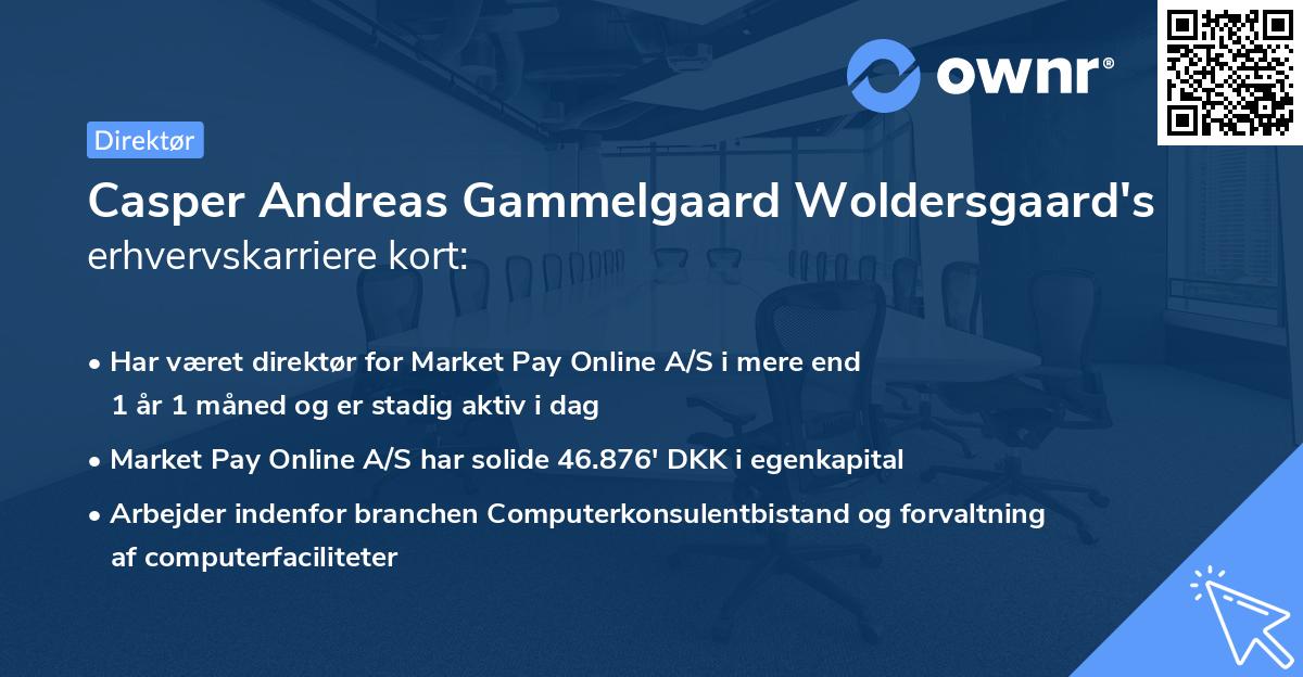 Casper Andreas Gammelgaard Woldersgaard's erhvervskarriere kort