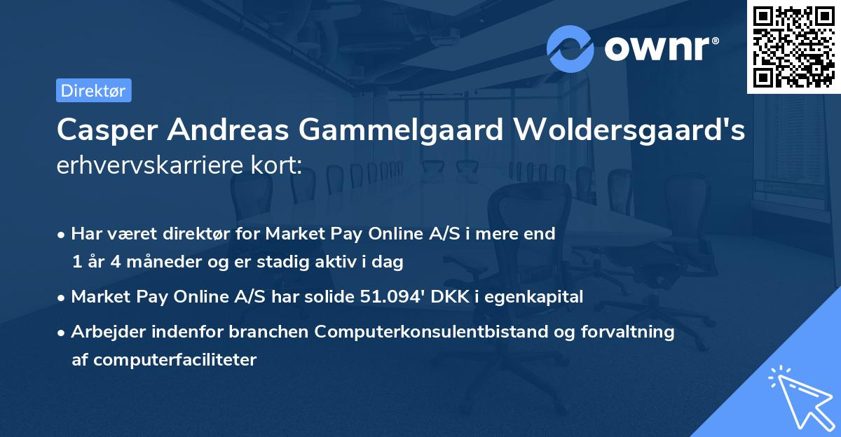 Casper Andreas Gammelgaard Woldersgaard's erhvervskarriere kort