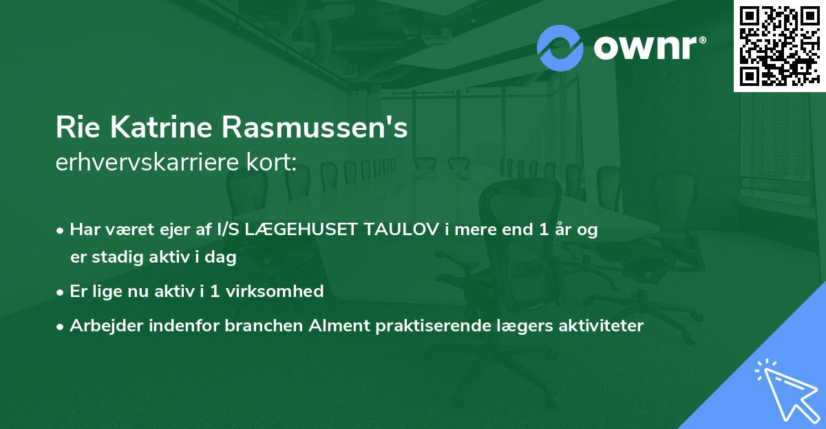 Rie Katrine Rasmussen's erhvervskarriere kort