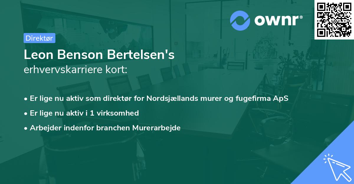 Leon Benson Bertelsen's erhvervskarriere kort