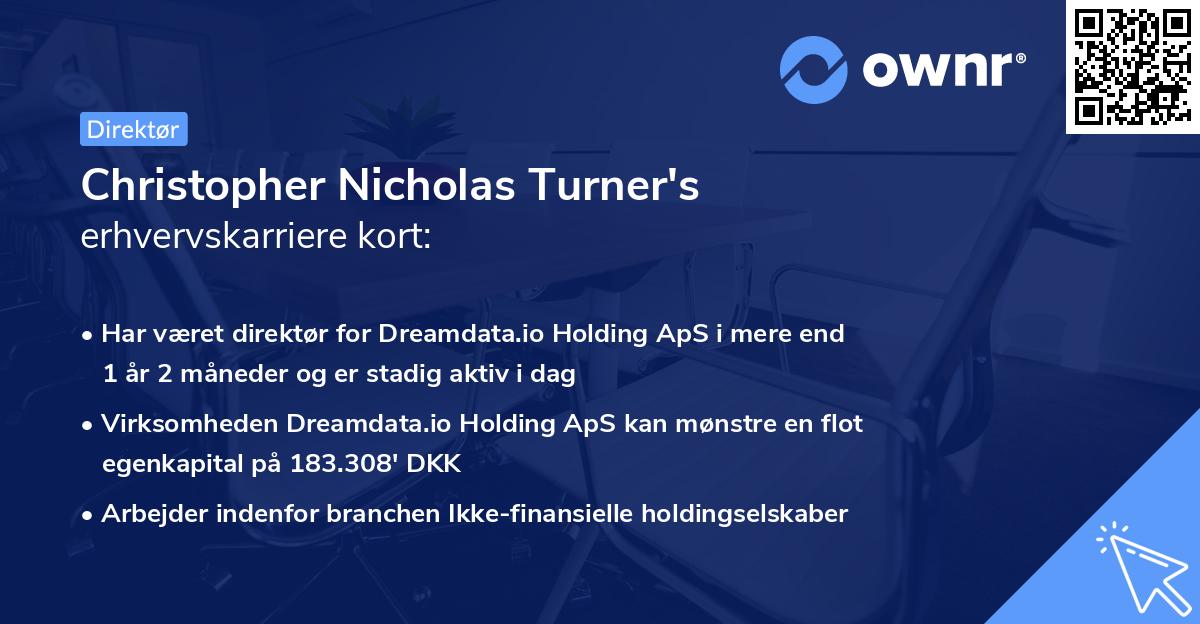 Christopher Nicholas Turner's erhvervskarriere kort