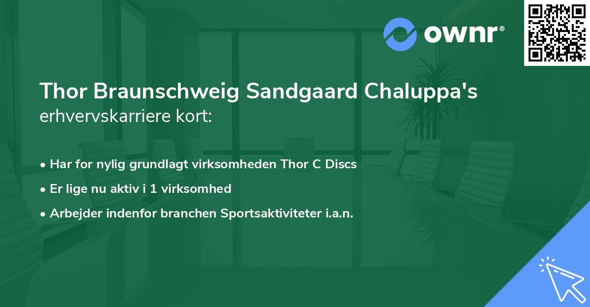 Thor Braunschweig Sandgaard Chaluppa's erhvervskarriere kort