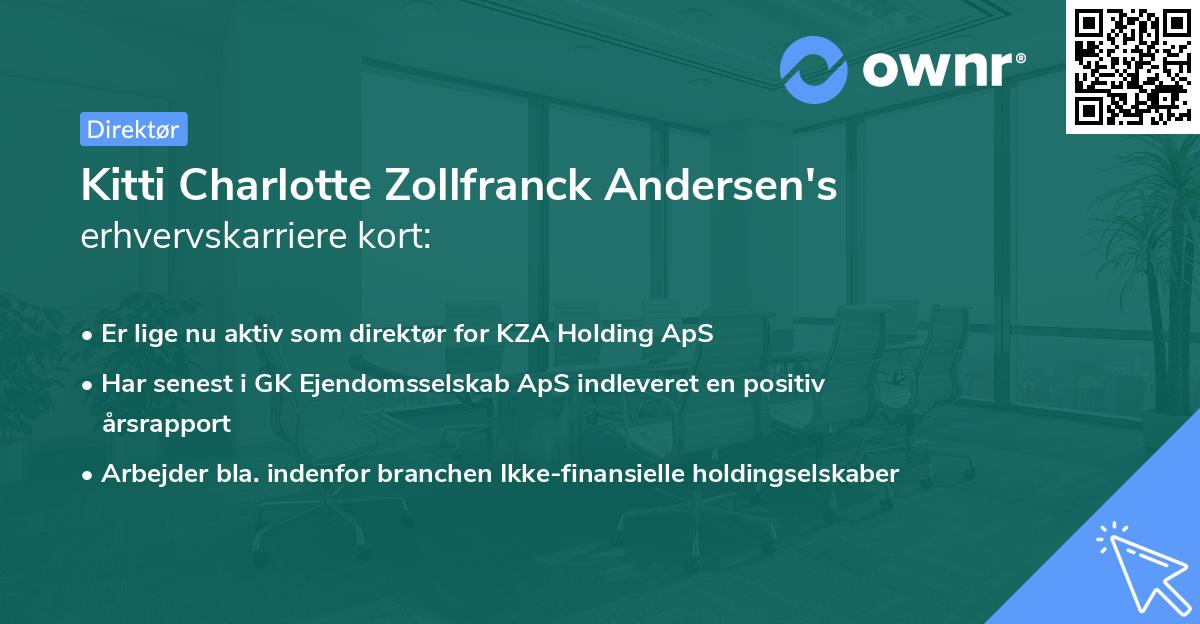 Kitti Charlotte Zollfranck Andersen's erhvervskarriere kort