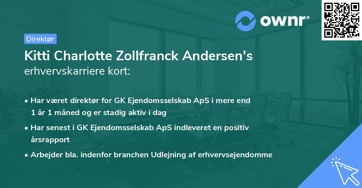 Kitti Charlotte Zollfranck Andersen's erhvervskarriere kort