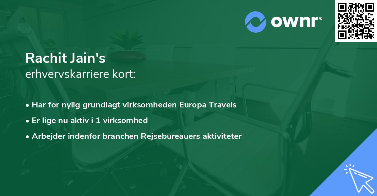 Rachit Jain's erhvervskarriere kort