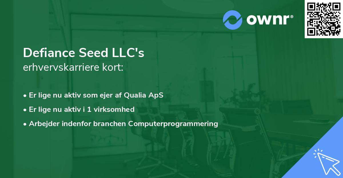 Defiance Seed LLC's erhvervskarriere kort