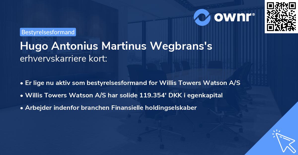 Hugo Antonius Martinus Wegbrans's erhvervskarriere kort