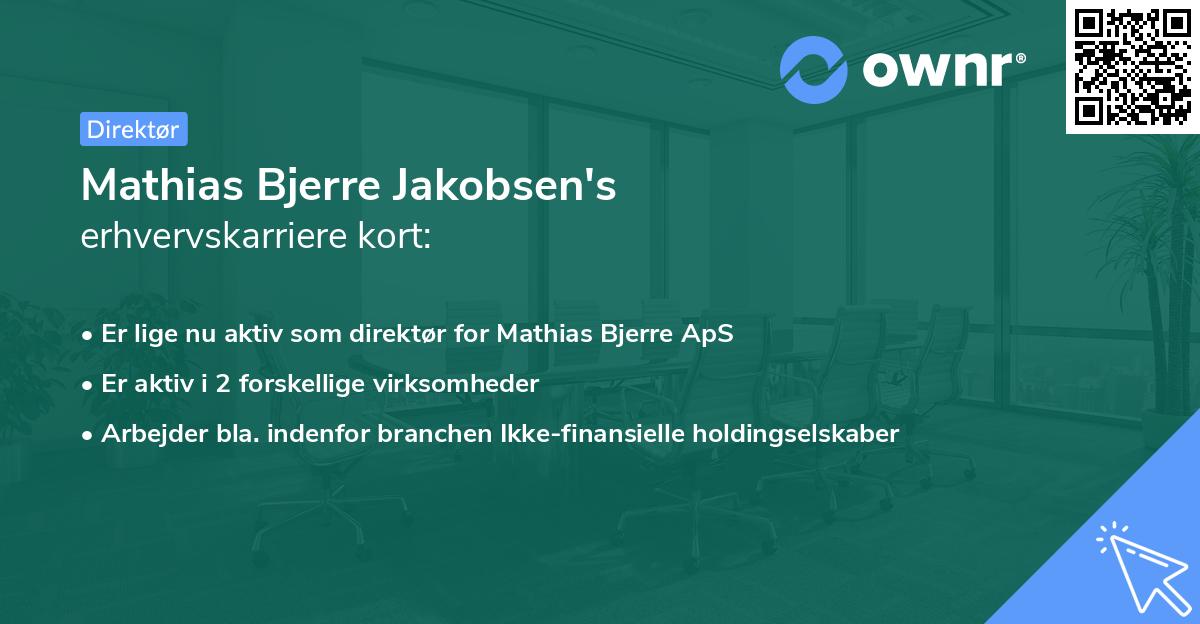 Mathias Bjerre Jakobsen's erhvervskarriere kort