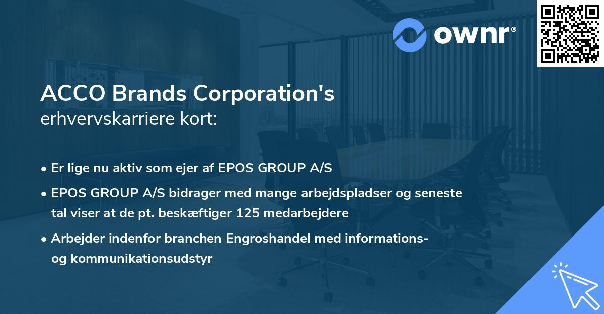 ACCO Brands Corporation's erhvervskarriere kort