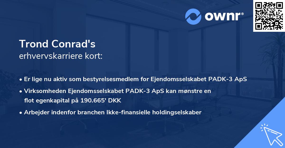 Trond Conrad's erhvervskarriere kort