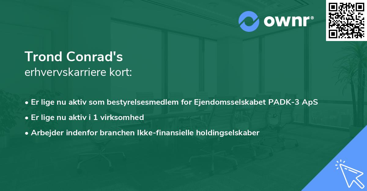 Trond Conrad's erhvervskarriere kort