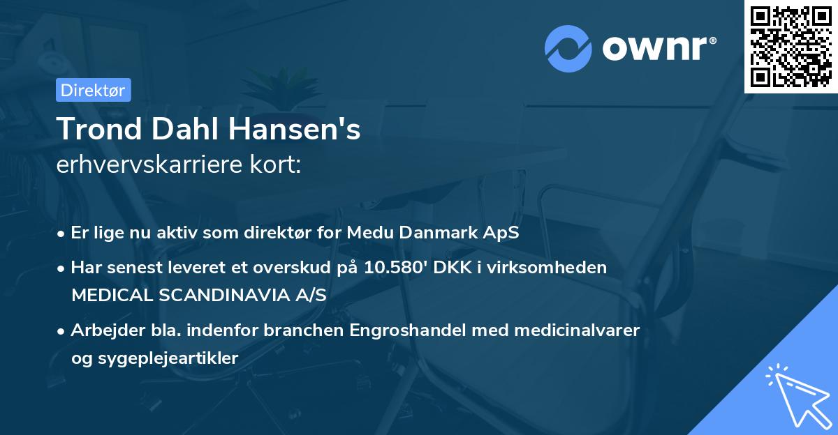 Trond Dahl Hansen's erhvervskarriere kort