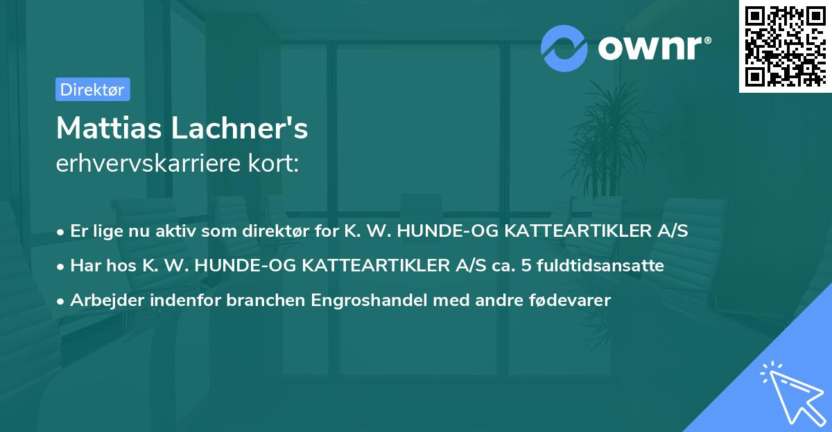 Mattias Lachner's erhvervskarriere kort