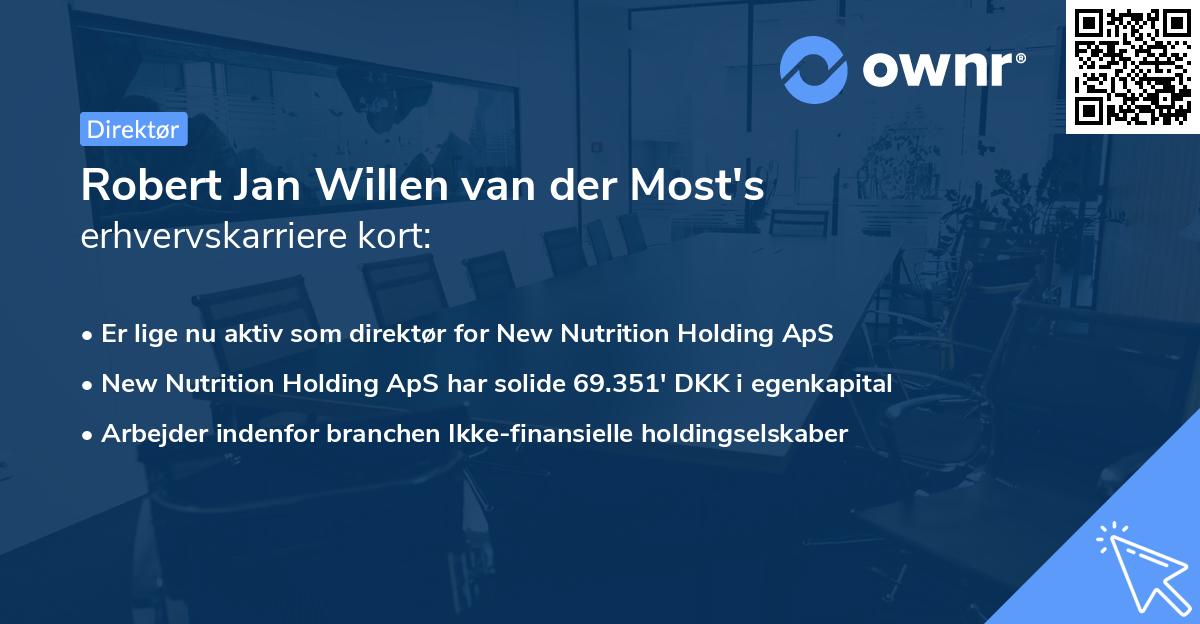 Robert Jan Willen van der Most's erhvervskarriere kort