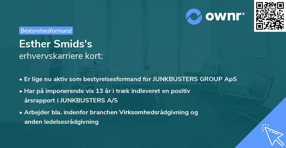 Esther Smids's erhvervskarriere kort