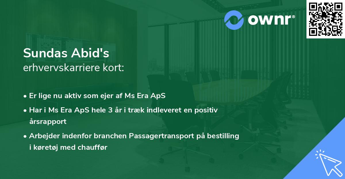 Sundas Abid's erhvervskarriere kort