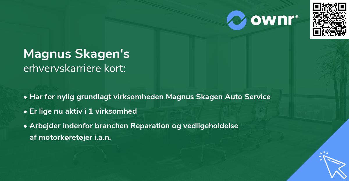 Magnus Skagen's erhvervskarriere kort
