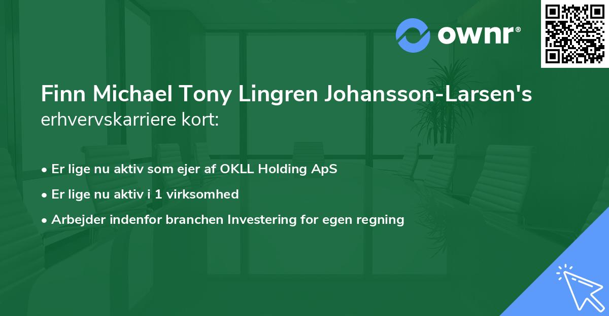 Finn Michael Tony Lingren Johansson-Larsen's erhvervskarriere kort