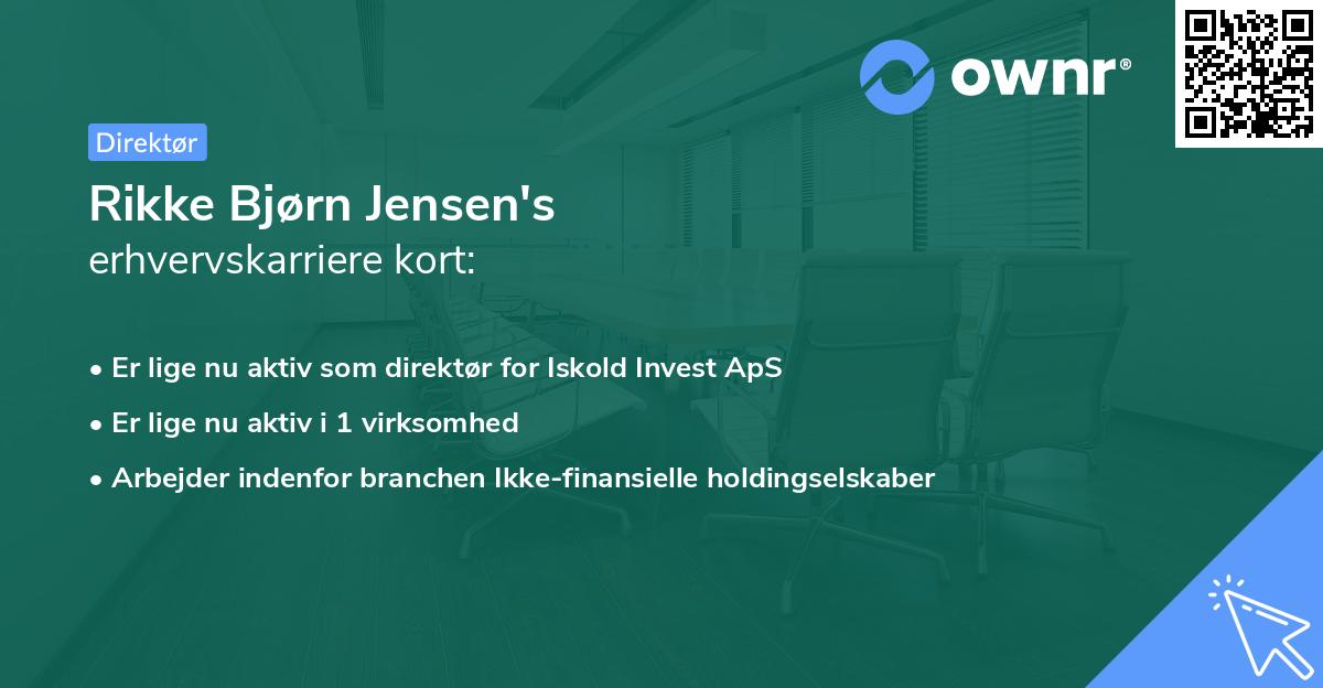 Rikke Bjørn Jensen's erhvervskarriere kort