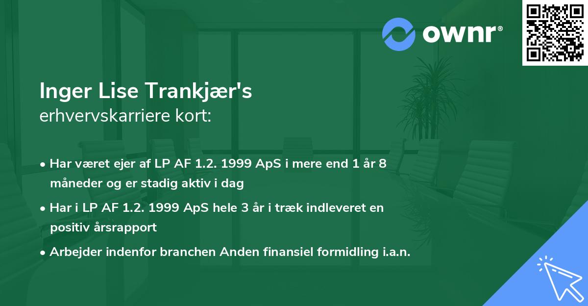 Inger Lise Trankjær's erhvervskarriere kort