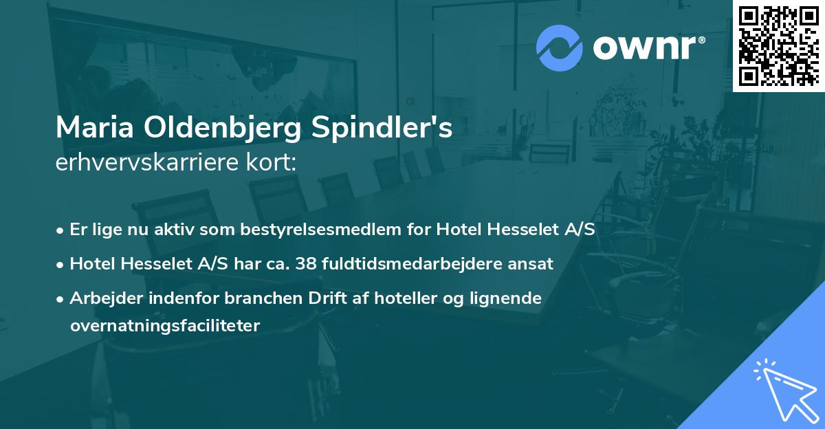 Maria Oldenbjerg Spindler's erhvervskarriere kort