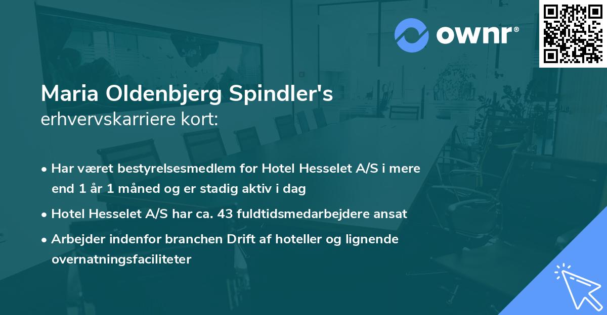 Maria Oldenbjerg Spindler's erhvervskarriere kort