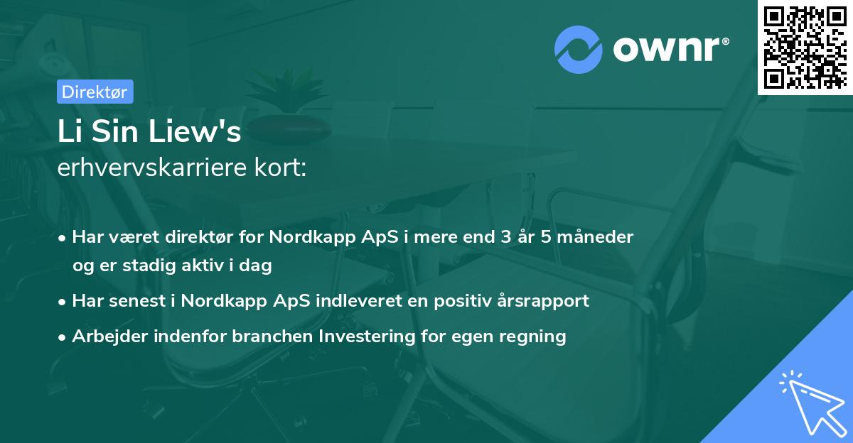 Li Sin Liew's erhvervskarriere kort