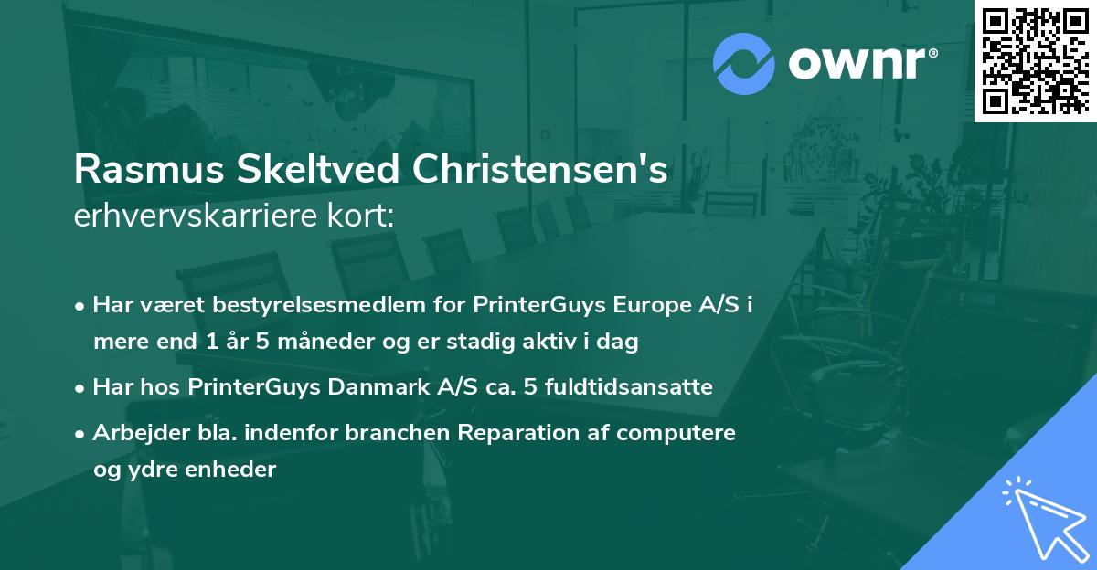 Rasmus Skeltved Christensen's erhvervskarriere kort