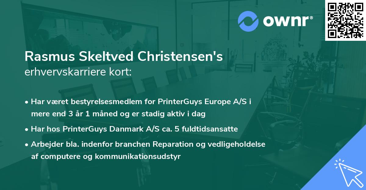 Rasmus Skeltved Christensen's erhvervskarriere kort