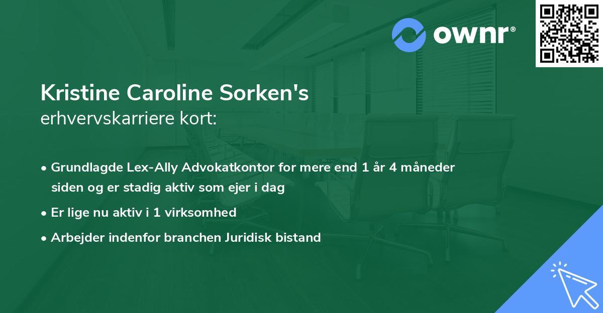 Kristine Caroline Sorken's erhvervskarriere kort