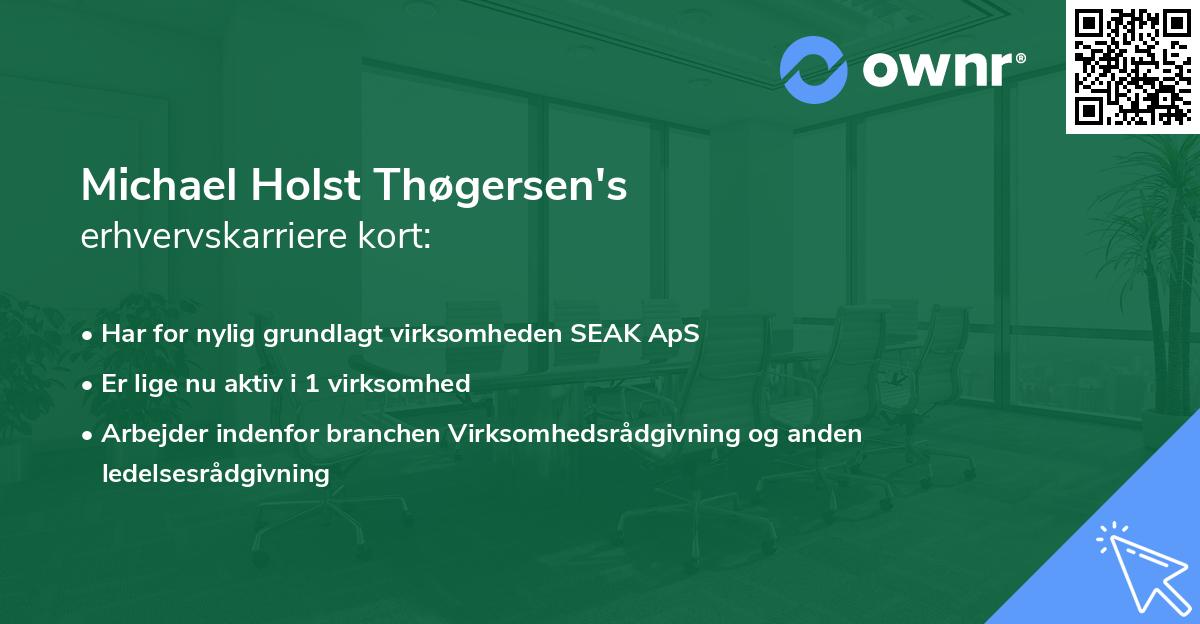 Michael Holst Thøgersen's erhvervskarriere kort