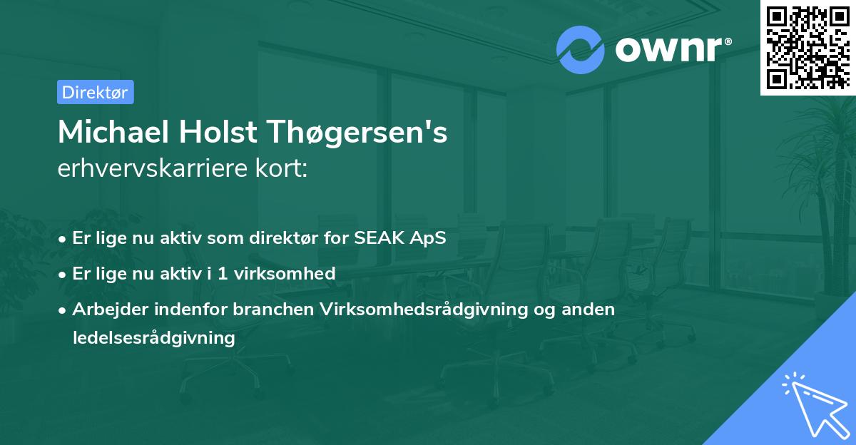 Michael Holst Thøgersen's erhvervskarriere kort
