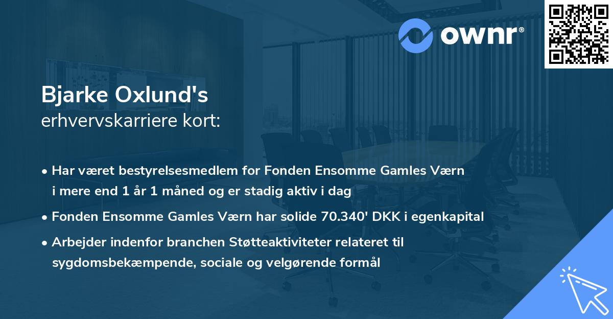 Bjarke Oxlund's erhvervskarriere kort