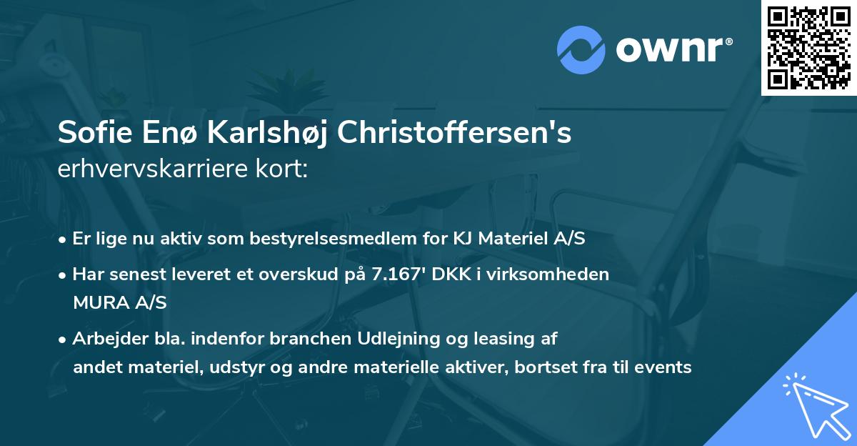 Sofie Enø Karlshøj Christoffersen's erhvervskarriere kort