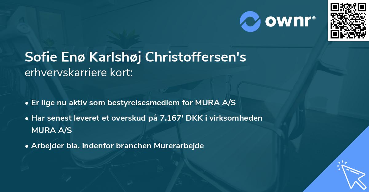 Sofie Enø Karlshøj Christoffersen's erhvervskarriere kort