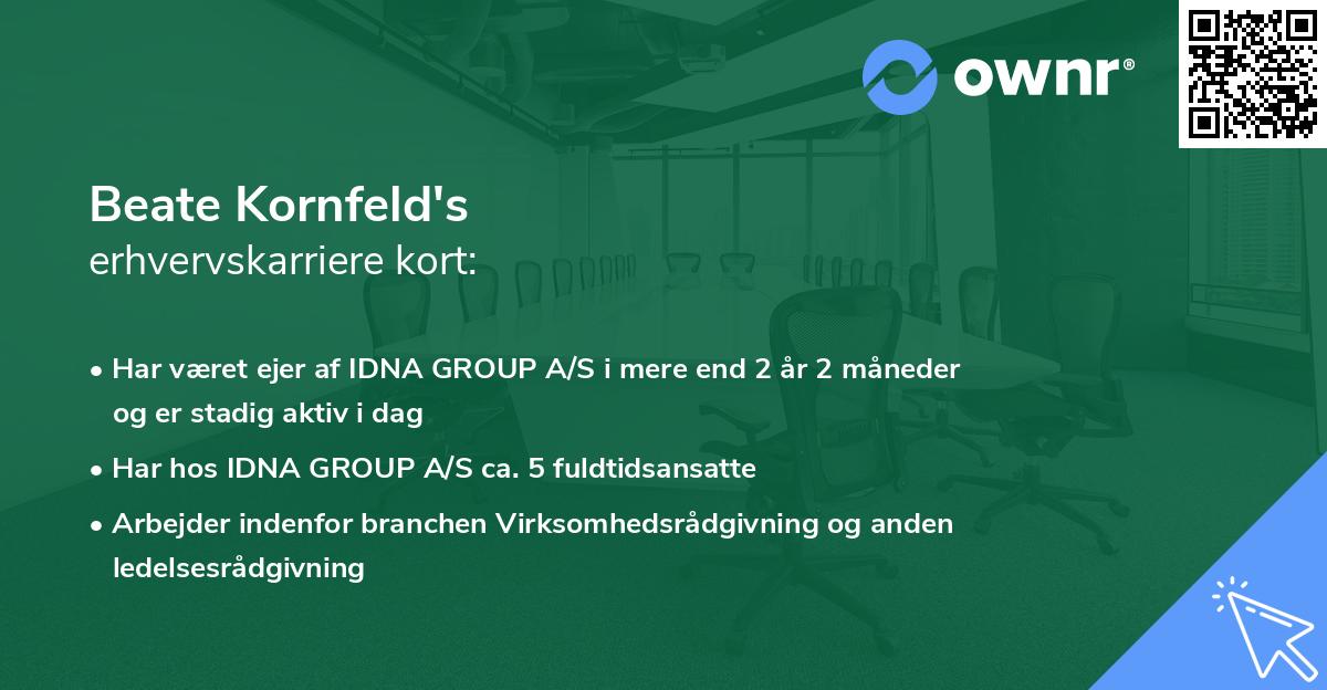 Beate Kornfeld's erhvervskarriere kort